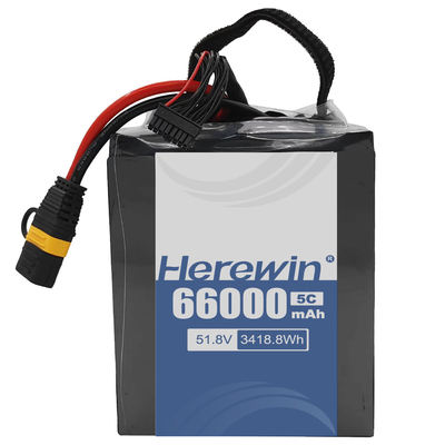 kopen Capaciteit Energieoplossing 14S2P 51.8V 66000mAh voor UAV Semi Solid State Battery 800 Cycle Life en lichtgewicht ontwerp online vervaardiging
