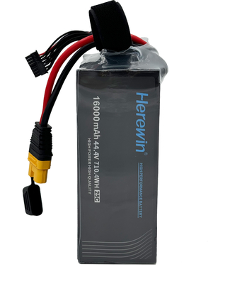 16000mAh 12S 44.4V 25C LiPo Pouch Cell Battery Herewin UAV Battery