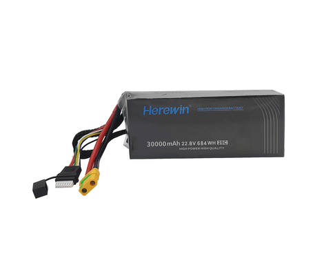 Hierin 30000mAh UAV LiHv Pouch Cell Battery Pack 6S1P 22.8V