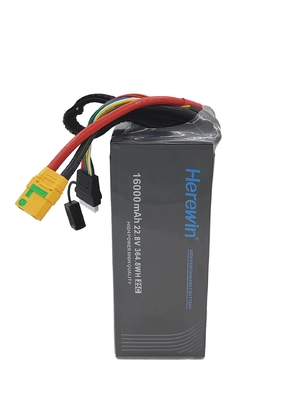 Hierin 6S1P 25C Lipo Drone Battery Pack 16000mAh 22.8V 2C 1.96KG