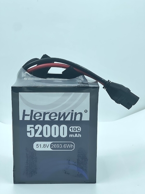 Soft Pack UAV Drone Battery 51.8V Herewin 14S 52000MAH AI Vliegtuig Landbouw Drone LFP LIPO Battery